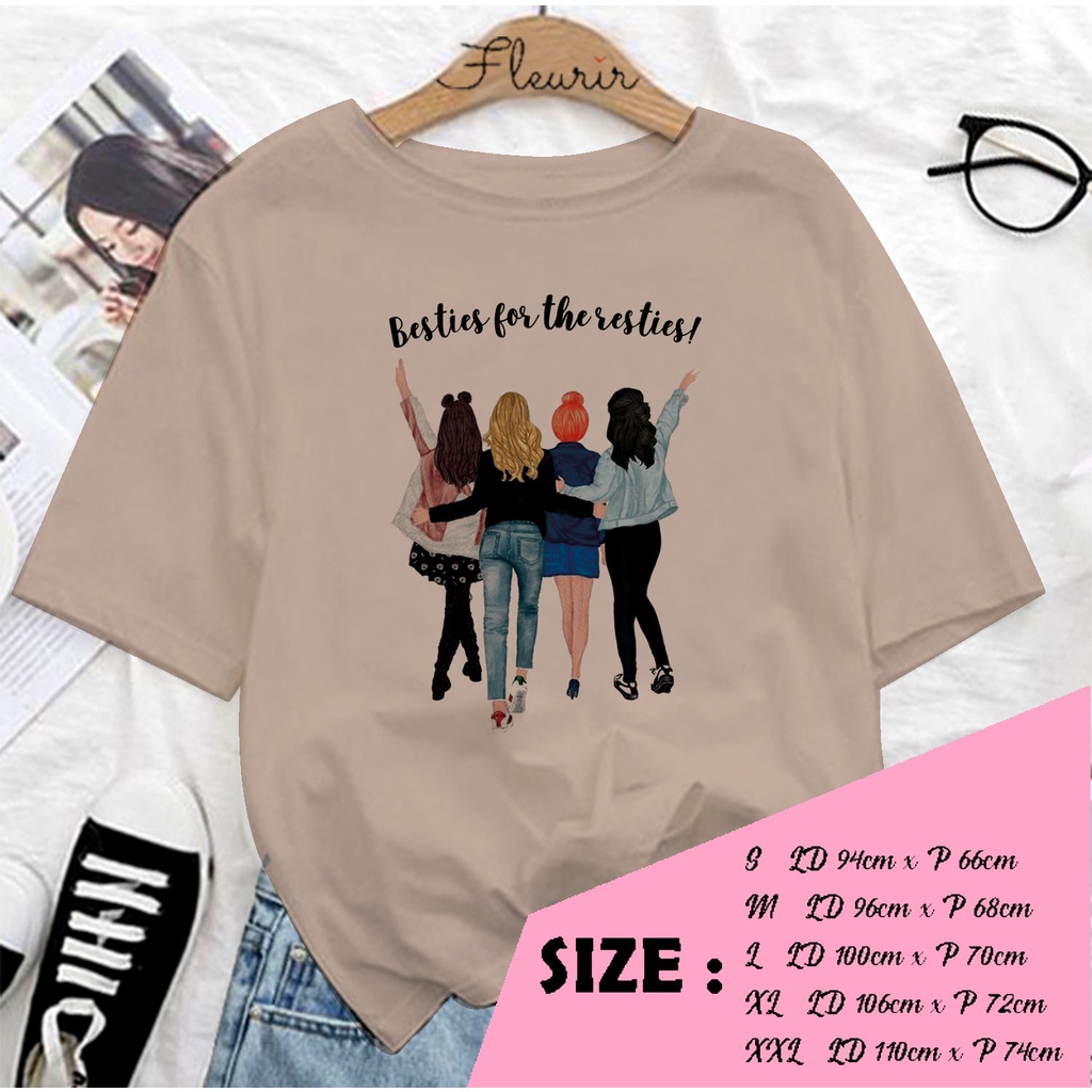 FLEURIR - COD BESTIE KAOS WANITA PRIA REMAJA DEWASA UNISEX TSHIRT JUMBO