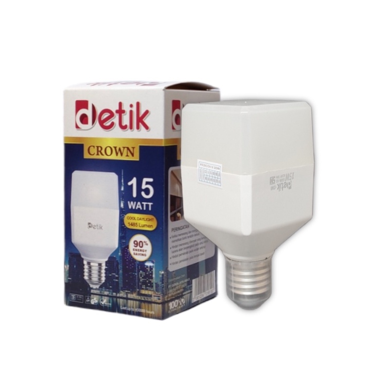 Detik Crown Lampu LED Bulb Kotak 15 Watt - Cahaya Putih