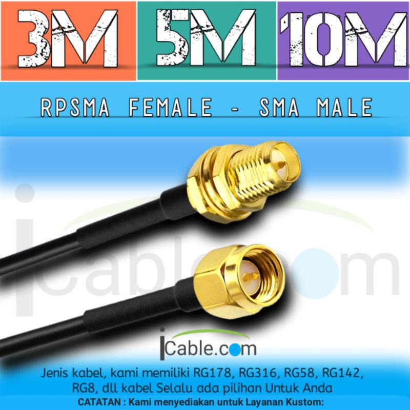 Grosir Kabel Pigtail modem sma male to rp sma female