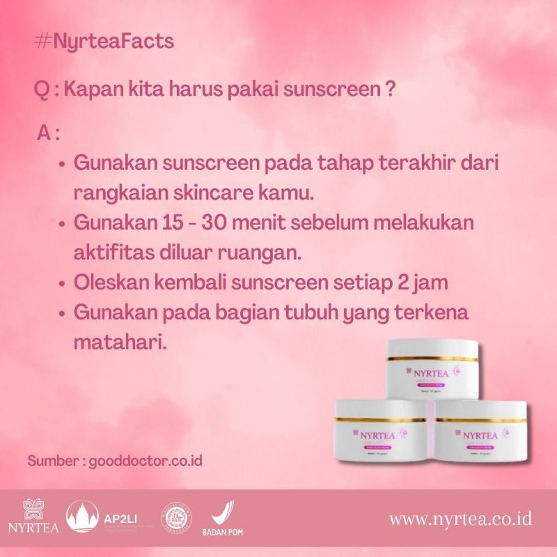 SUNSCREEN NYRTEA 1 BOX ( ISI 4 POT FREE MEMBER )