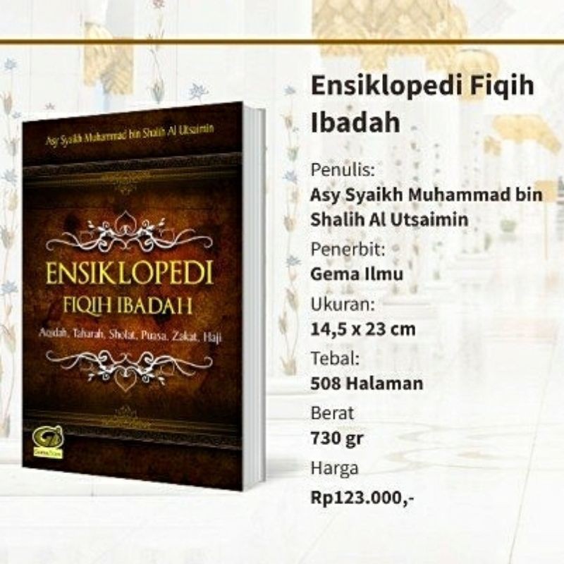 Buku ENSIKLOPEDI FIQIH IBADAH - FIKIH IBADAH LENGKAP - RAGAM FIKIH IBADAH LENGKAP - GEMA ILMU - FIQIH