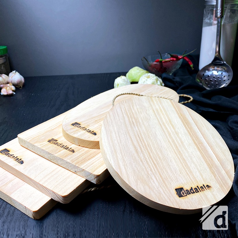 DADALALA Talenan Lukis (Wooden Cutting Board Decoupage) Bahan Kayu Pinus Model Tali - 5 Varian