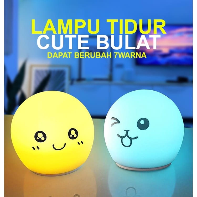 Lampu Tidur Silikon Tepuk Pintar Dengan 7 Warna