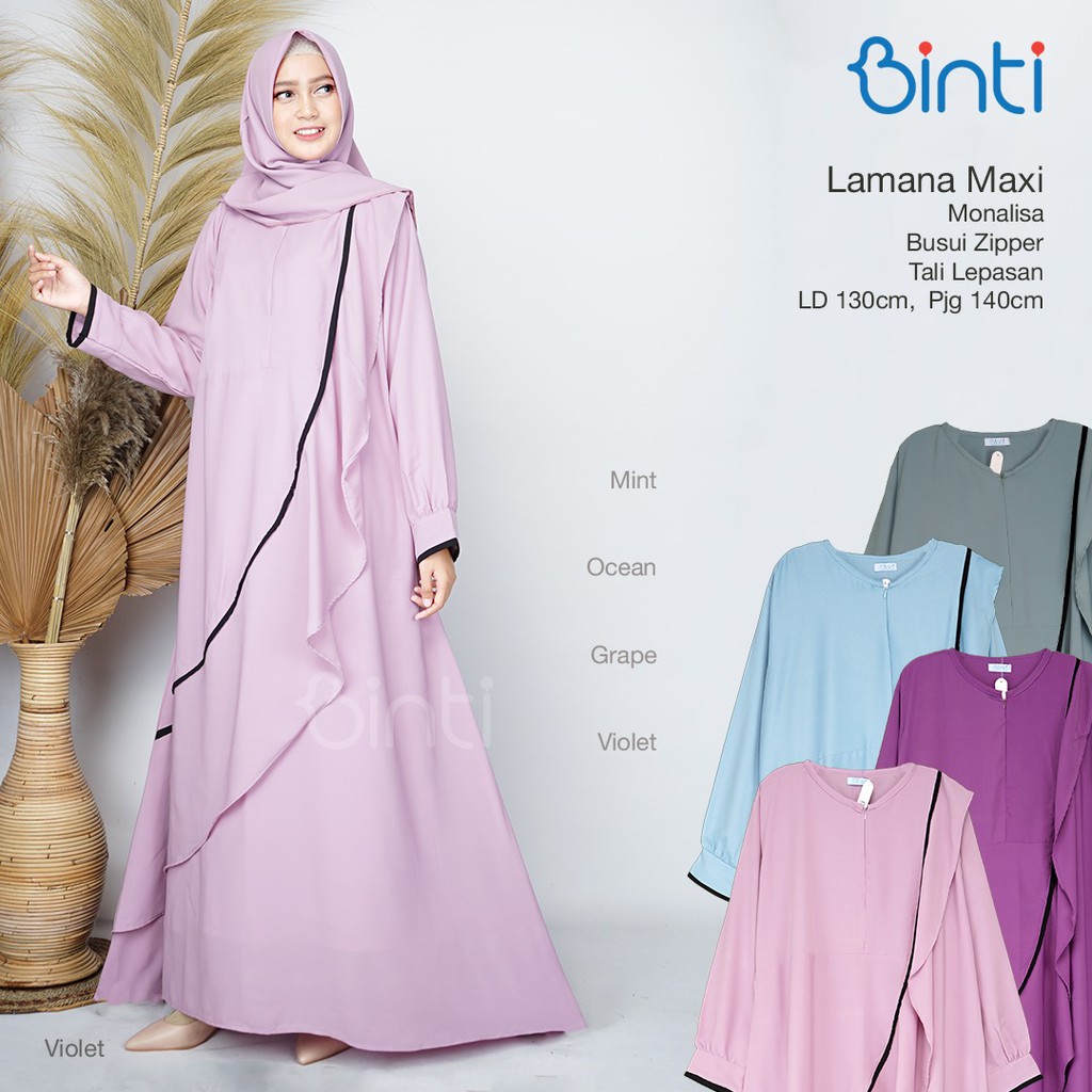 Enter Lamana Maxi Big Size Polos Gamis Jumbo