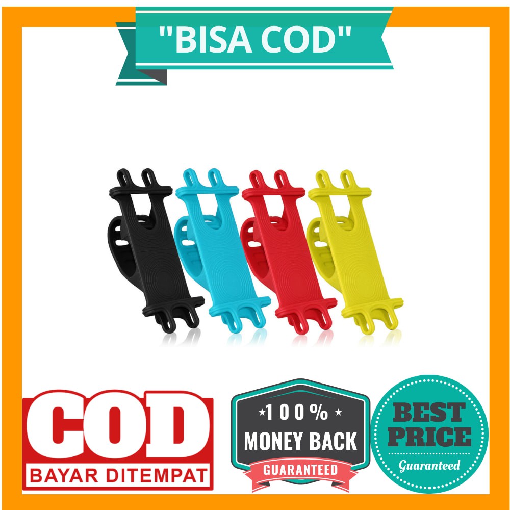 BISA COD SHOOT Holder Smartphone Sepeda Bicycle Mount Universal Silicone - B04 - Multi-Color