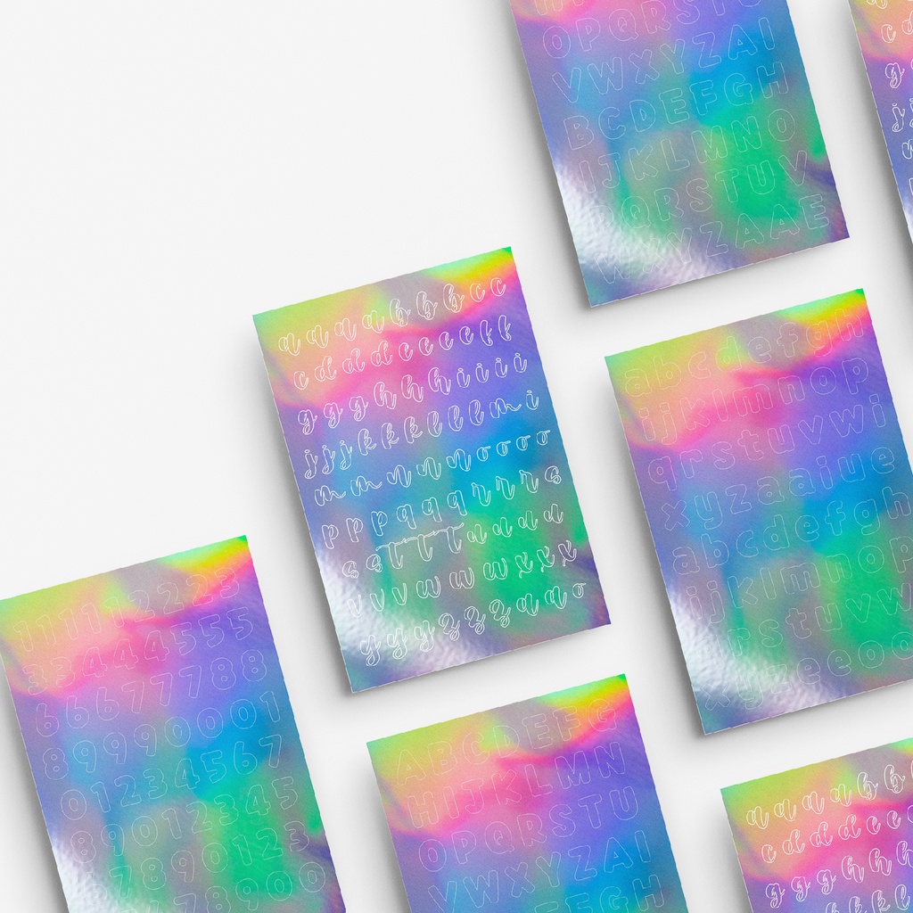 

STIKER DECO HOLOGRAM ALFABET