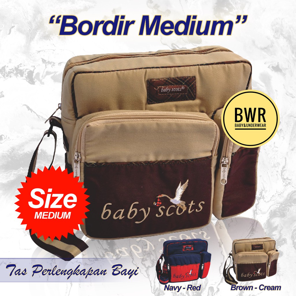 Tas Baby Scots MEDIUM | Diapers Bag ISMB015 Perlengkapan Bayi Baby Scots Reguler - Bwr