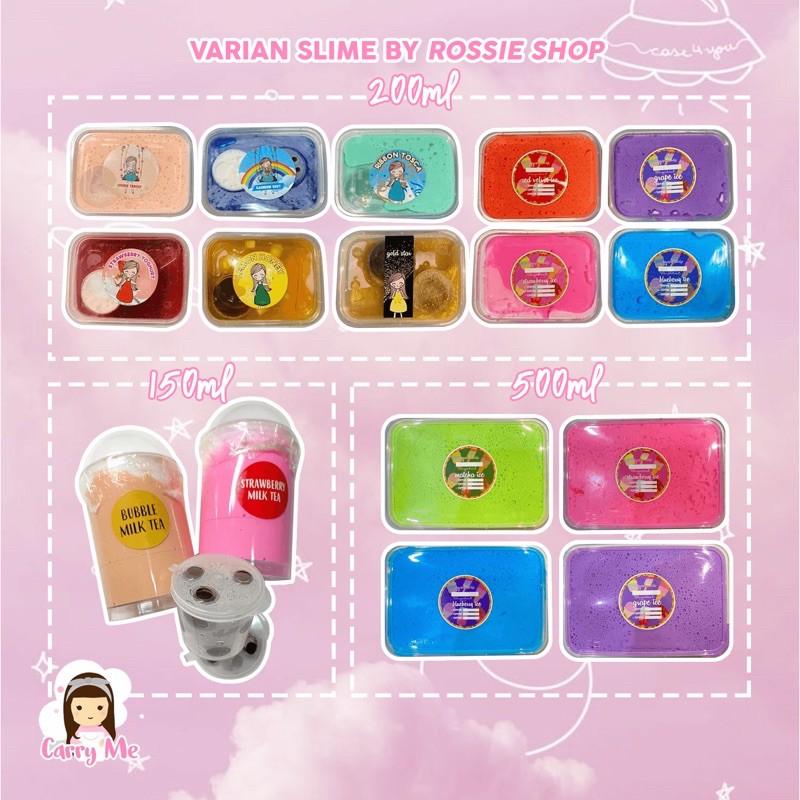 SLIME VARIAN BY ROSSIE SHOP 200ml Murah Best Seller Toys Promo Beli 1pc Dapet Extra / Gift Random