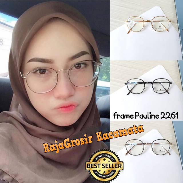 KACAMATA MINUS BULAT PAULINE 2261 TRENDY   KACAMATA ANTIRADIASI ( UNISEX ) Kekinian Termurah