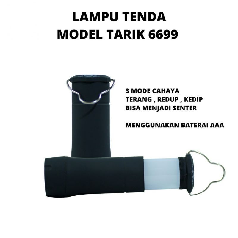 Lampu tenda camping lentera tarik mini - lampu tenda senter camping 6699