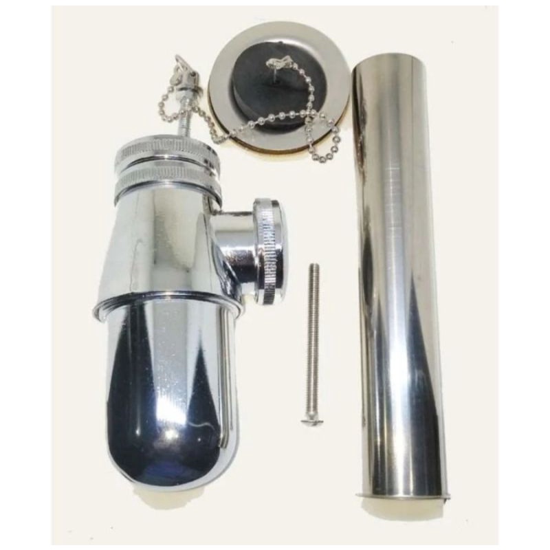 Sifon Wastafel Stainless Afur Wastafel Set Saringan Pembuangan Wastafel Stainless Steel Saluran Wast