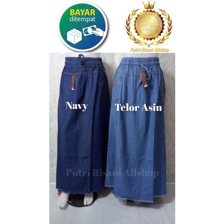 Rok Panjang Wanita Model A Bahan Soft Jeans (BB ± 40-65 kg / All Size Dewasa)-2