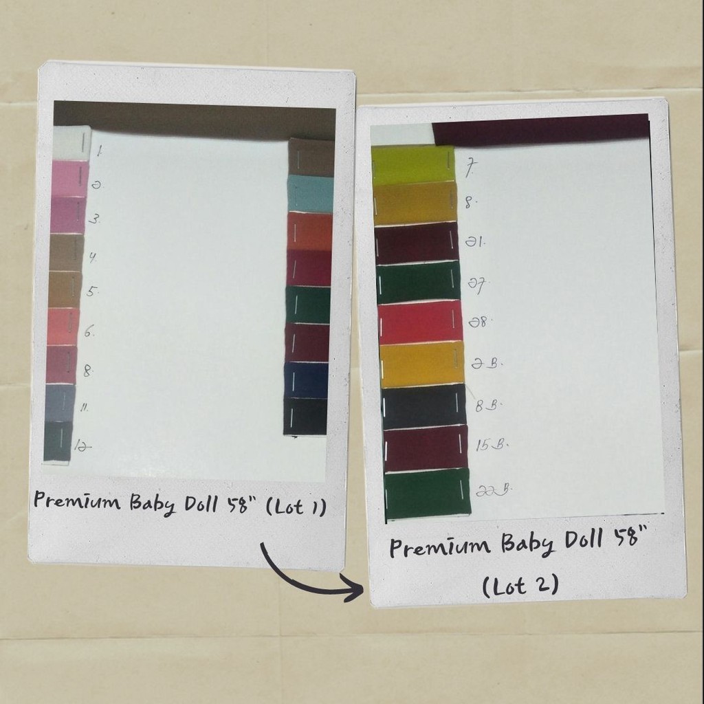 Grosir Kain Polos Ceruty Baby Doll & Premium Baby Doll 58" per Roll