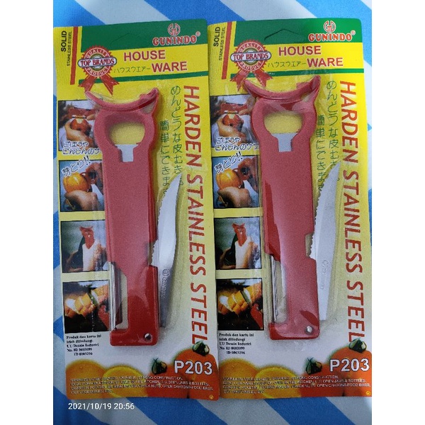 pisau kupas kulit buah dan sayur/peeler gunindo p203