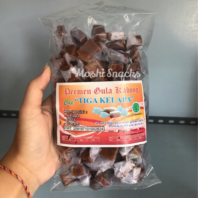 

Permen Gula Kabung 250gr Cap Tiga Kelapa Asli Bangka / Permen Gula Aren Bangka / Permen Gula Merah