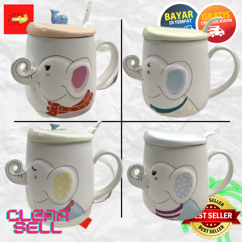 Gelas Keramik / Ceramic Motif Hidung Gajah / Elephant Nose P X L X T = 9cm X 9cm X 11cm 982A