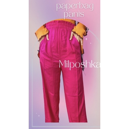 [BISA COD] PAPERBAG BAGGY PANTS / LONG BASIC KULOT RUFFLE PREMIUM BY MILPOSHKA / Emily pants