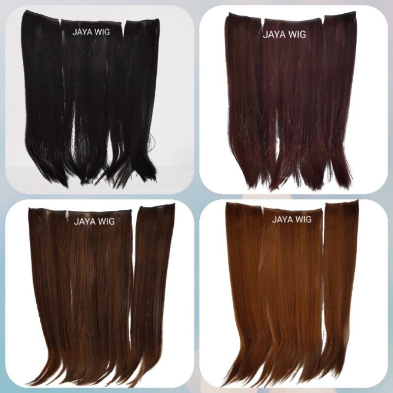 Hair clip Lurus 3 Layer Panjang 45cm Dan 60cm Hair Klip Sambungan Rambut Belakang Yang Pake Klip