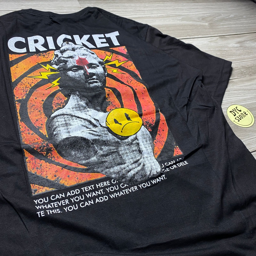 DYC STORE ORIGINAL KAOS DISTRO BRAND CRICKET - BAD SMILE LENGAN PENDEK TSHIRT BAJU KAOS PRIA FREE STICKER KAOS PRIA OVERSIZE KAOS BAND ADCD BAJU AESTHETIC KAOS CRICKET