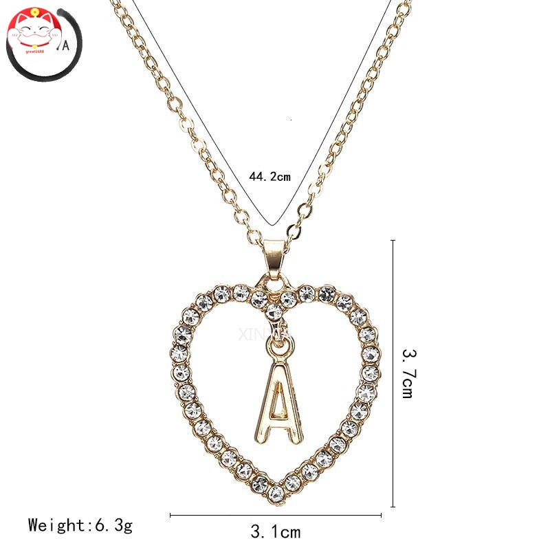 Kalung Titanium Fashion Rantai Huruf Liontin 26 Hadiah Huruf Inggris Necklace