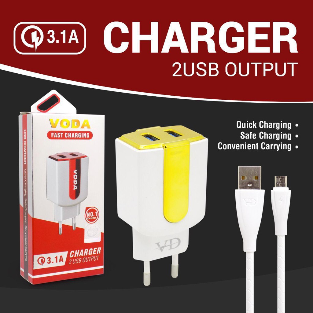 TRAVEL CHARGER VODA RT-389  OUTPUT3.1A MICRO 2USB