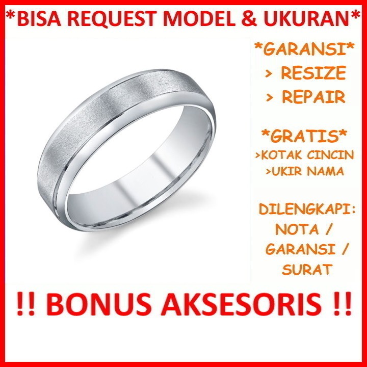 Gratis Tulis Ukir Nama Bisa Pesan Model Garansi Silver Asli Cincin Kawin Perak Nikah Tunangan Id422