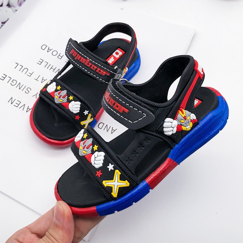 LittleAaron OKAY ULTRA 018 Sepatu Sandal Anak Laki Laki Bahan PU Model Lucu 4-8 Tahun Import