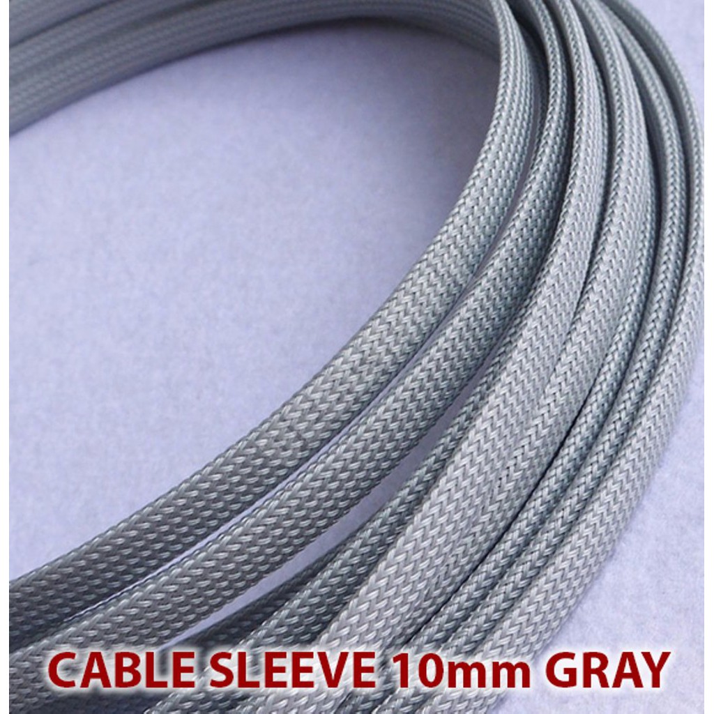 Promo Cable Sleeve 10mm Gray   Pelindung Kabel 10mm Warna Abu abu Murah