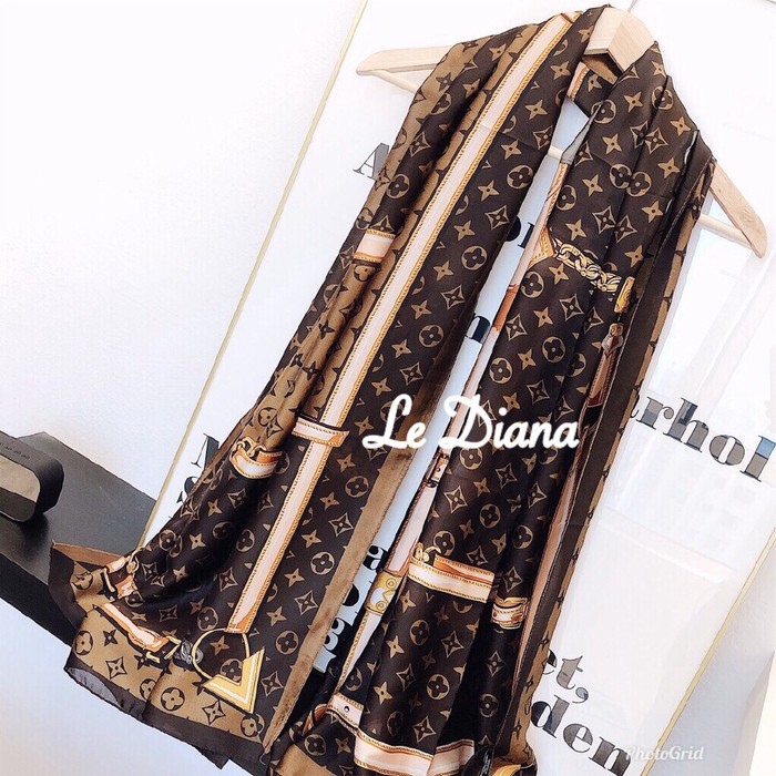 Syal LV Sutra Lv Scarf Silk LV Shawl Super Mirror Quality Classic Diskon