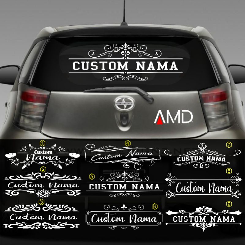 Stiker kaca mobil stiker body mobil custom nama mobil cutting sticker