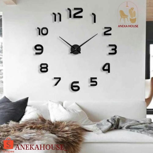 Jam Dinding Tempel Analog Modern 3D Jam Tempel Aesthetic Tembok DIY