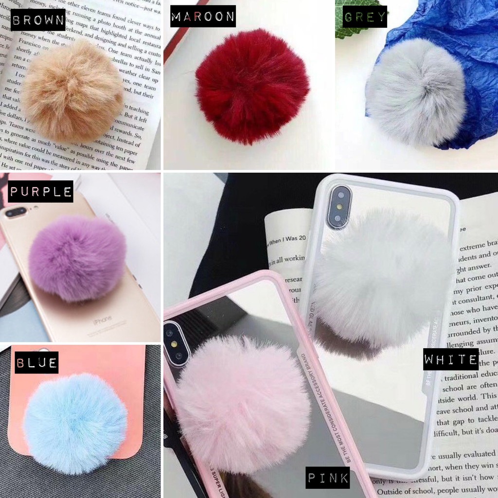 MORA - Popsocket 3D Pompom / POP SOCKET / Pop Socket Bulu / Aksesoris Hp / Accsesories Hp