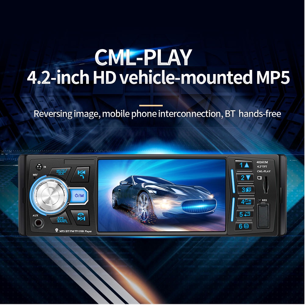 Tape single din 4026 MirrorLink Android Video Player  Bluetooth USB FM Radio paket Lengkap kamera Mundur