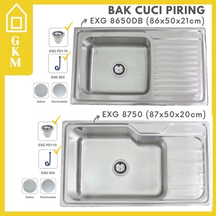 Wastafel - Kitchen Sink Anti Karat Eixo Global Set Afur Selang / Bak Cuci Piring