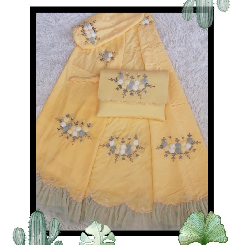 MUKENA DEWASA TSABITA TILE ADEM BAGUS CANTIK SIMPLE TRAVELLING JUMBO KUNING HITAM PUTIH HIJAU