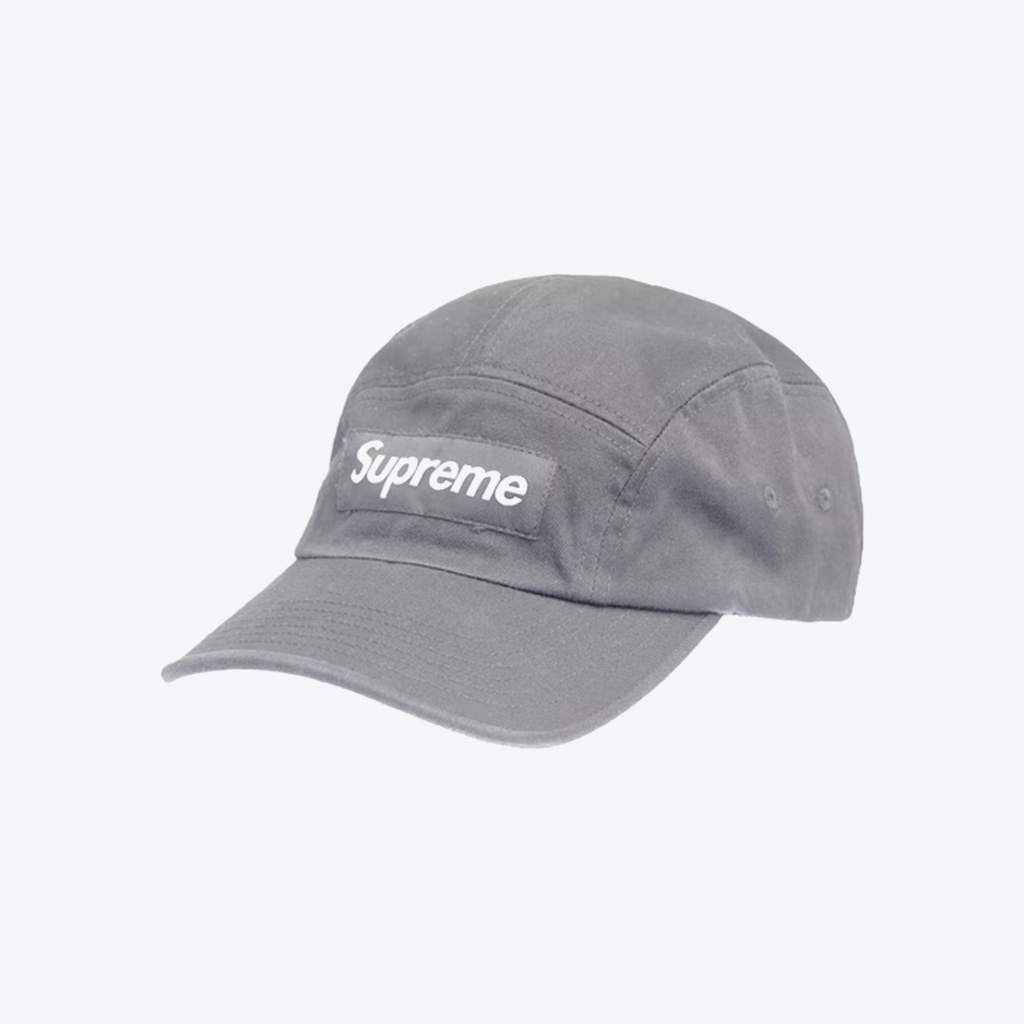 Supreme Washed Chino Twill Camp Cap SS22 Grey