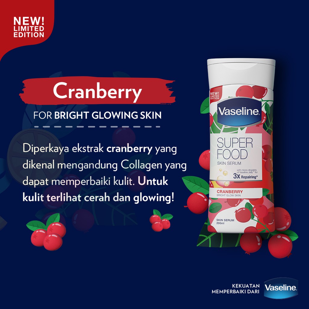 Vaseline Superfood Skin Serum Cranberry 200 ml