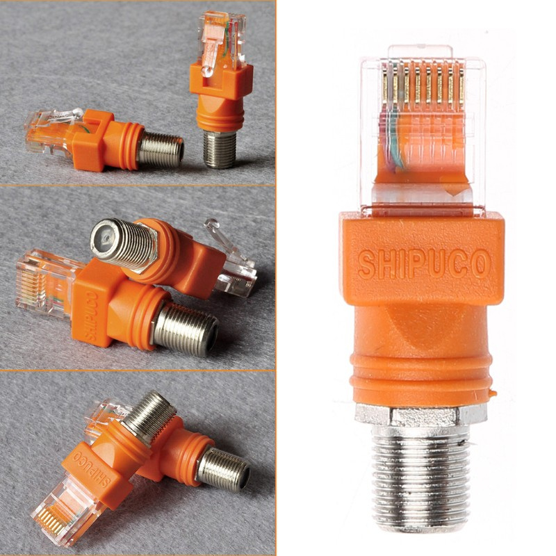 CRE  F Female To RJ45 Male Coaxial Barrel Coupler Adapter RJ45 To RF Connector Converter