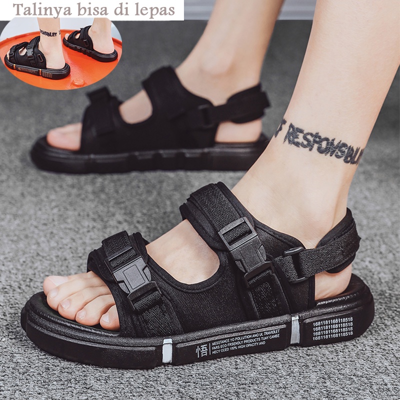 Sandal Gunung Pria Original Model Casual Sandal Gunung Modern Keren Cowok Ringan/Tidak Licin