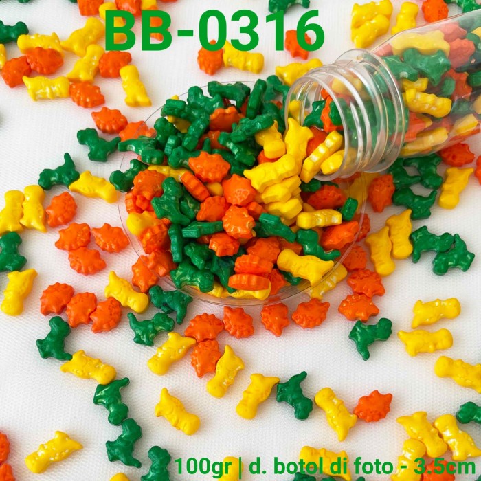

BB-0316 SPRINKLES SPRINKLE SPRINKEL 100 GRAM BINATANG DINOSAURUS GRATIS ONGKIR