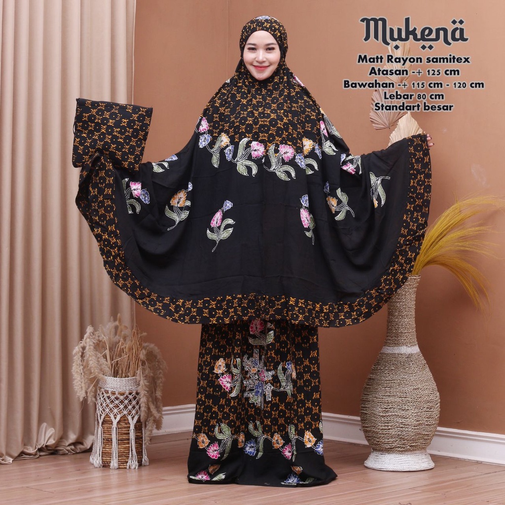 Mukena Batik Cap Encim Asli Pekalongan Bahan Rayon Super Mukenah Dewasa