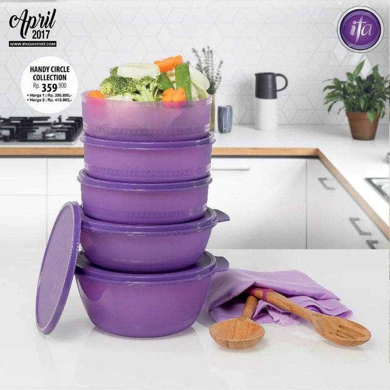 Toples IFA Wadah Serbaguna IFA Cookware Handy Circle 5 Pcs Tempat Makanan Tempat Sayur
