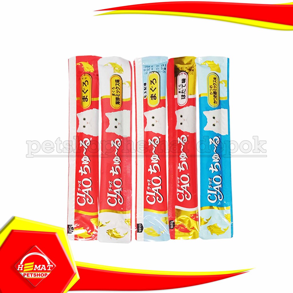 Makanan Cemilan Kucing CIAO Liquid 15gr Snack Cat Food 15 gr murah