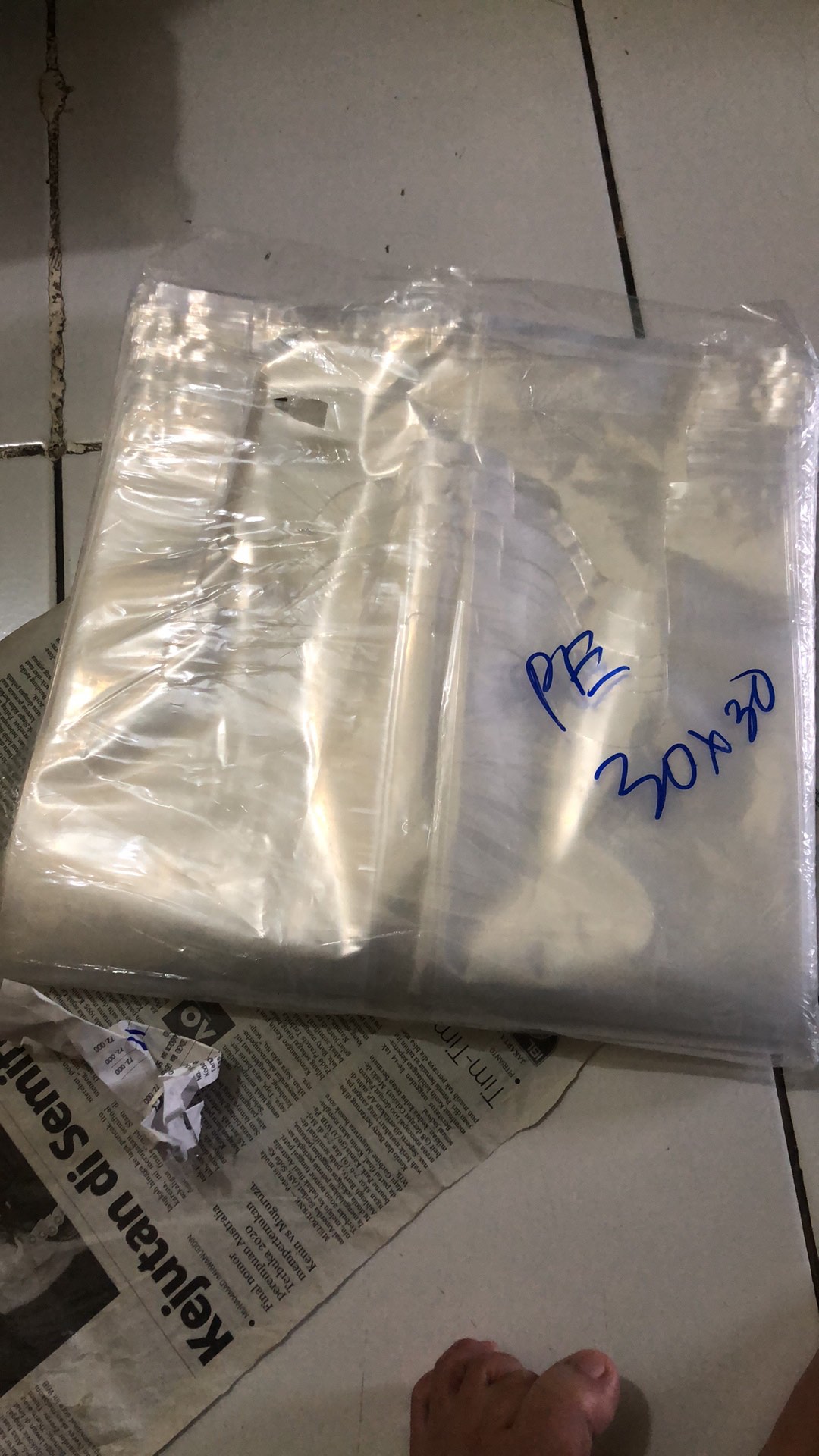 Kresek Pe Bening Transparan Alas 30x30 Bahan Tebal