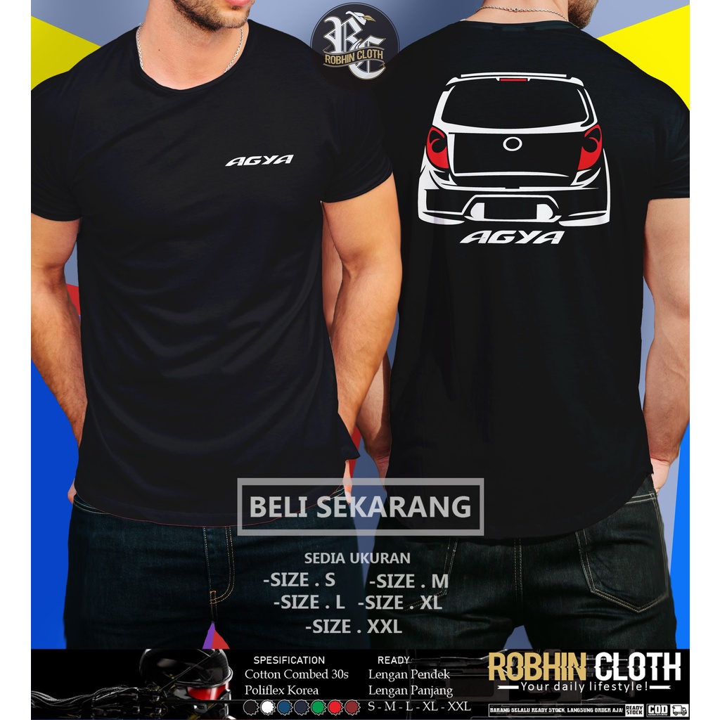 Kaos Mobil Toyota Agya Rear Baju Otomotif