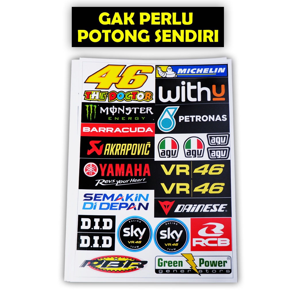 Stiker Motor, Sticker Motor, Stiker Motor Keren, Stiker Racing Motor, Stiker Sponsor Racing, Sticker Racing (PACK 5)