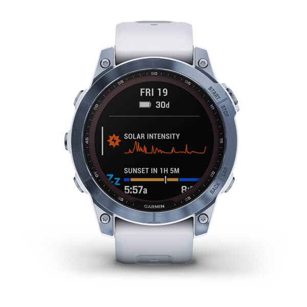 Garmin Fenix 7 Sapphire Solar - Mineral Blue Titanium Garansi Resmi TAm 2 Tahun