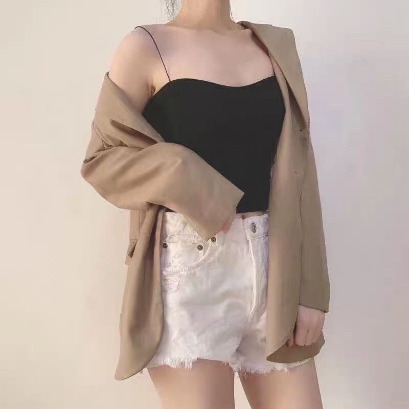 EJ - BR05 - Sling Tanktop / Crop Top / Atasan Wanita Bralette Push Up-BR06 HITAM