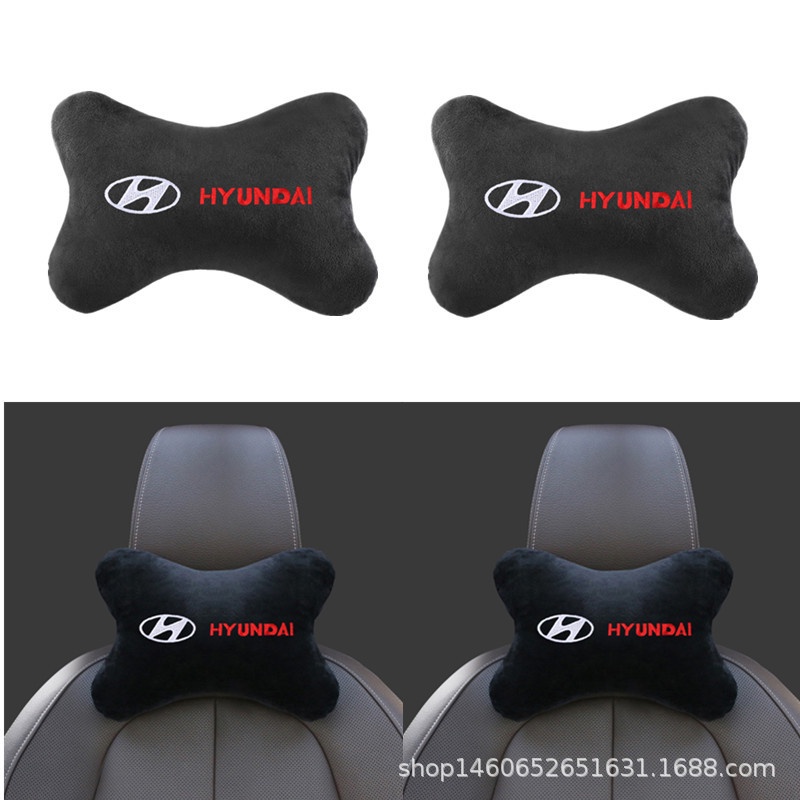 Bantal Leher Sandaran Kepala Mobil Warna Hitam Untuk Hyundai HB20 Creta Tucso Accent Reina Porter Kona Starex