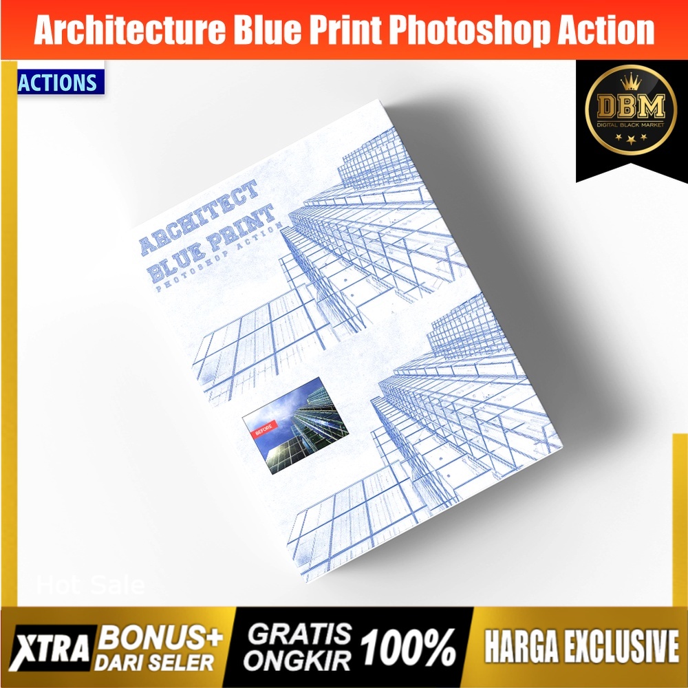 Architecture Blue Print Photoshop Action